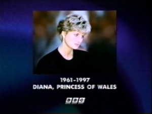 Photo of Diana with caption: "1961-1997: Diana, Princess of Wales"