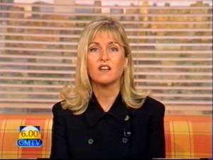 Fiona Phillips in the GMTV studio at 6am.
